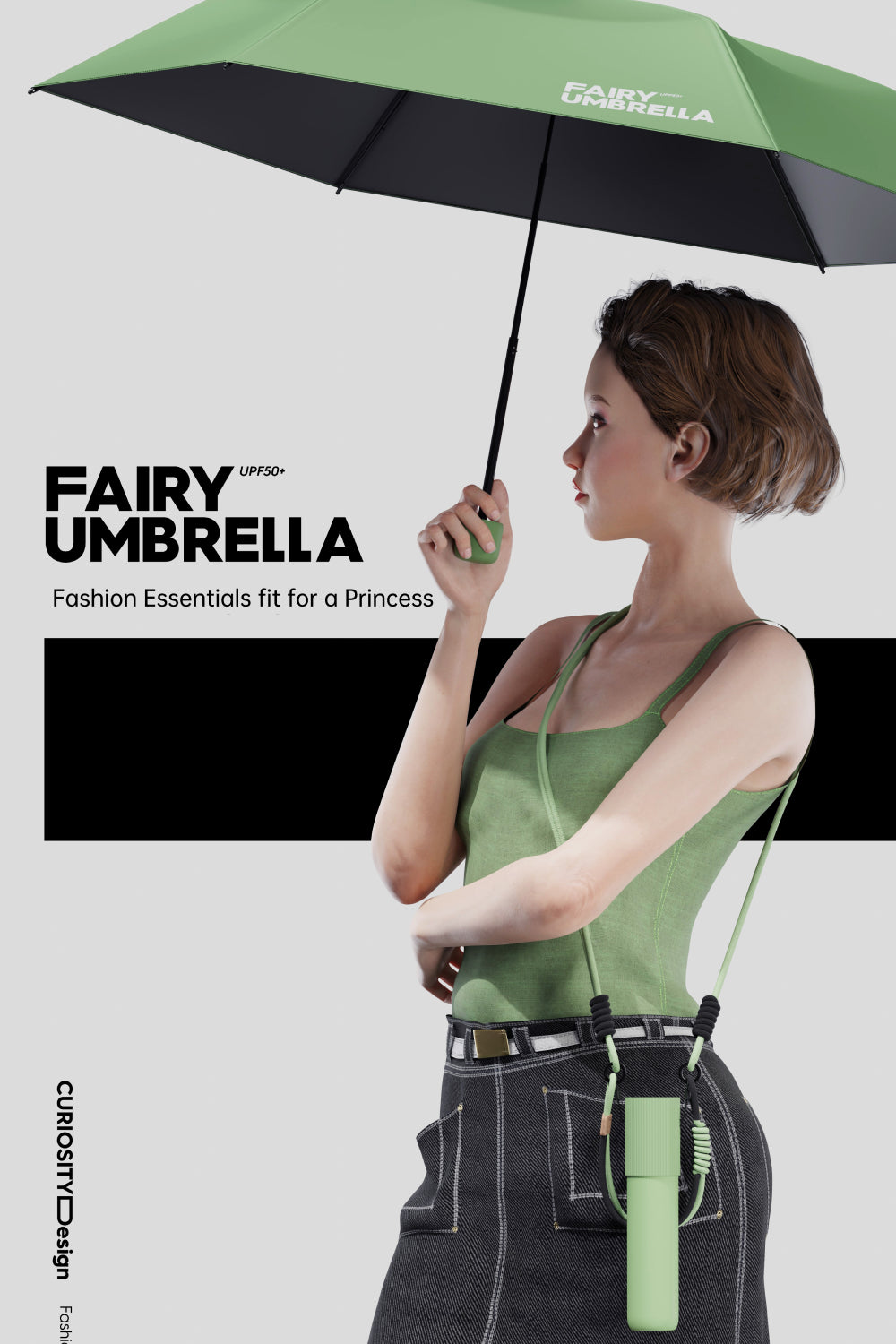Foldable Travel Umbrella with Waterproof Hard Case, Best Gift. 30D High-Density Fabric, UPF 50+ UV Protection, Windproof Fiberglass Frame, Portable Compact Umbrella for Rain & Sun Gift for Her