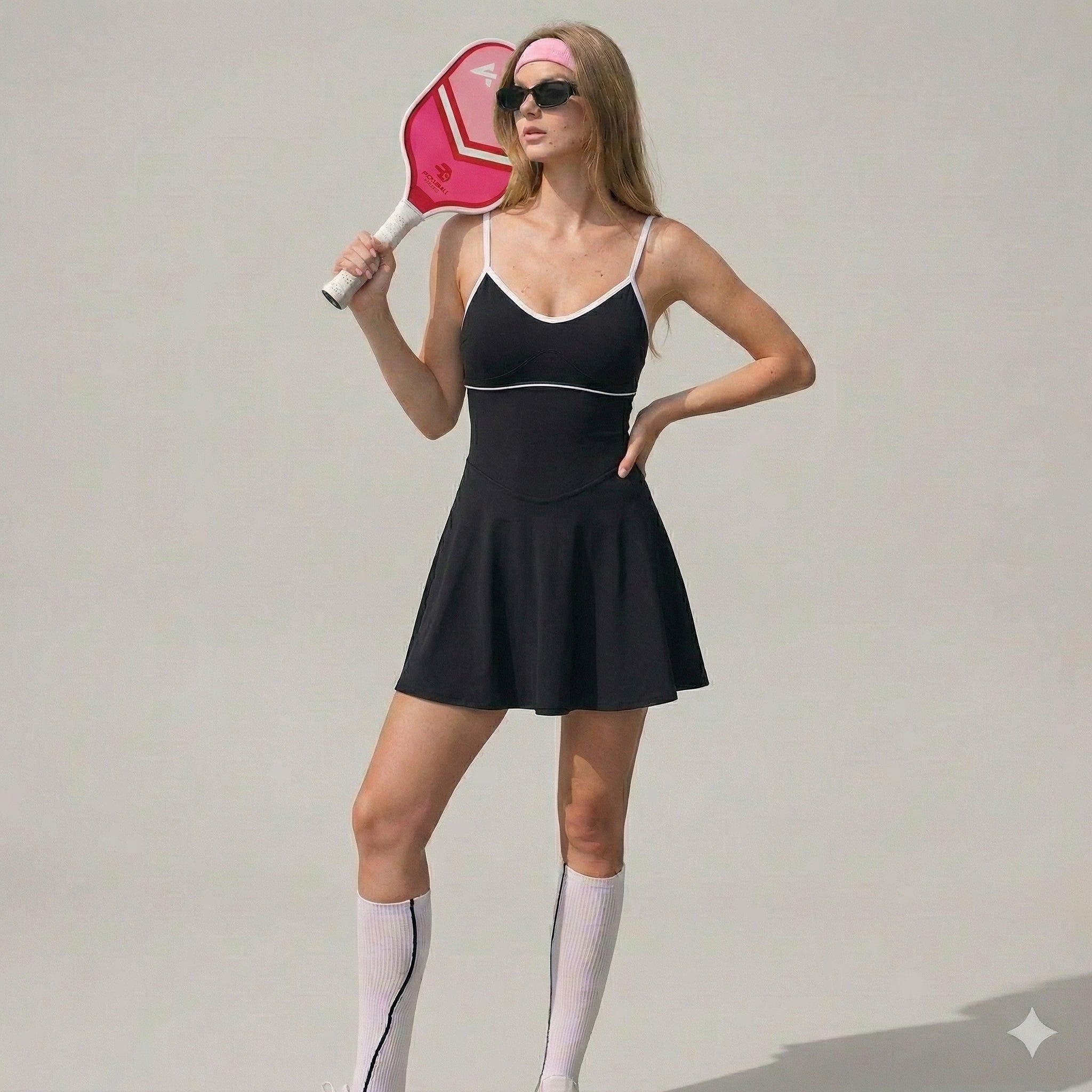 Women's Athletic Pickleball Dress with Shorts & Built-in Bra - Pickleball Skort Dress, Workout Outfit
