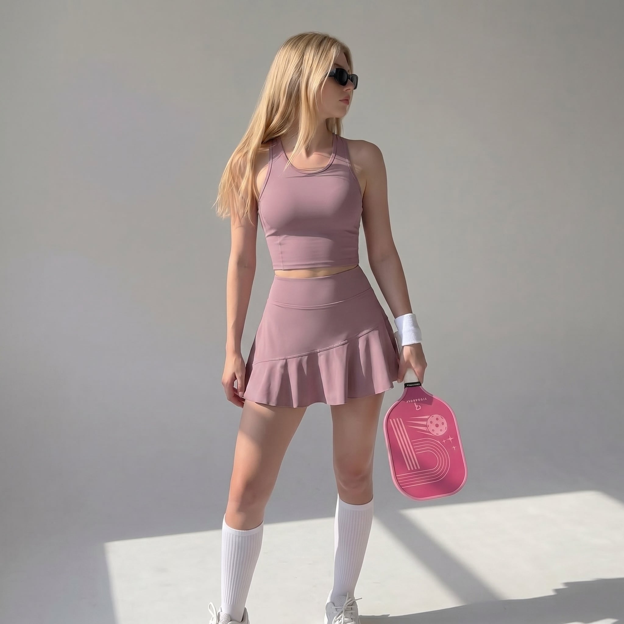 Save $8.9 Women 2 Piece pickleball Dress with Shorts Workout tennis Skirts with Pockets Athletic Dress