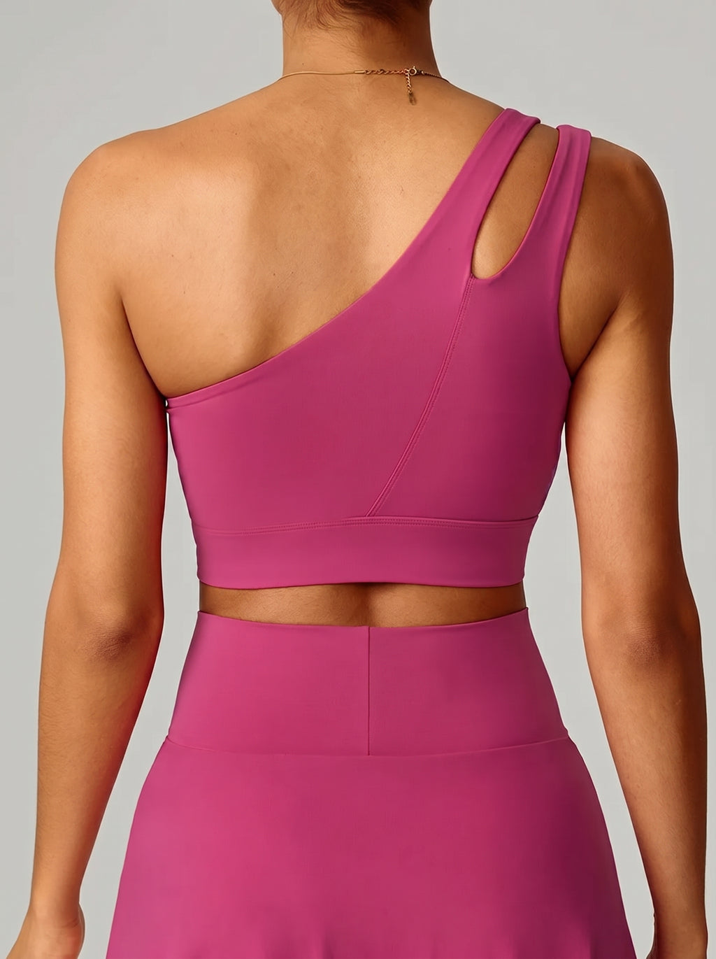 Court Club Luxe One-Shoulder Cut-Out Sports Bra - Cloud White