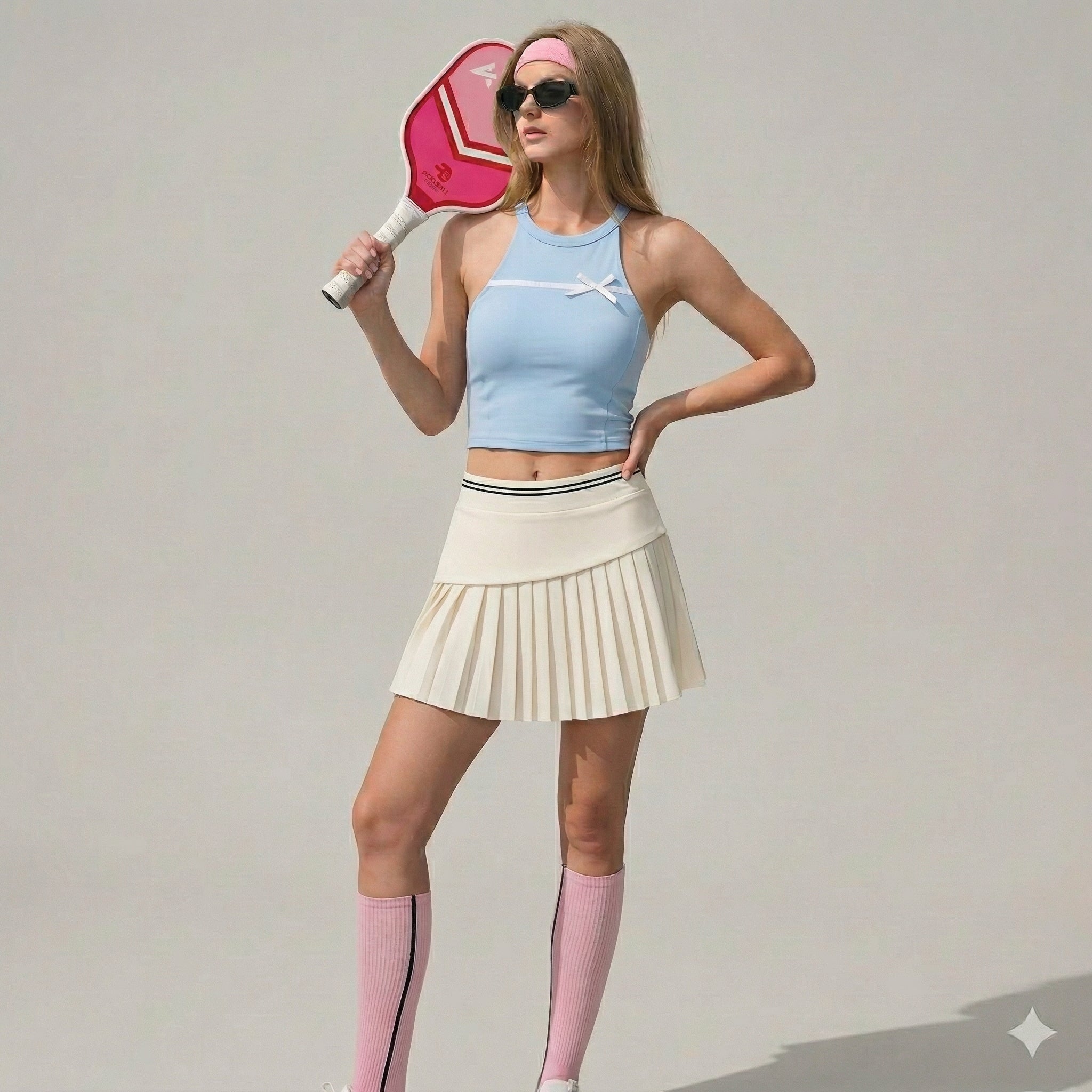 Women's Asymmetrical Pleated pickleball Skort with Pockets - High-Waisted Athletic Skirt for Golf & Pickleball