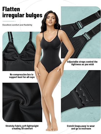 Women's Seamless Shapewear Bodysuit Tummy Control Body Shaper Waist Defining Body Suit