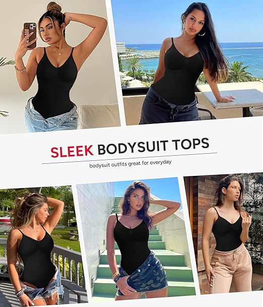 Women's Seamless Shapewear Bodysuit Tummy Control Body Shaper Waist Defining Body Suit