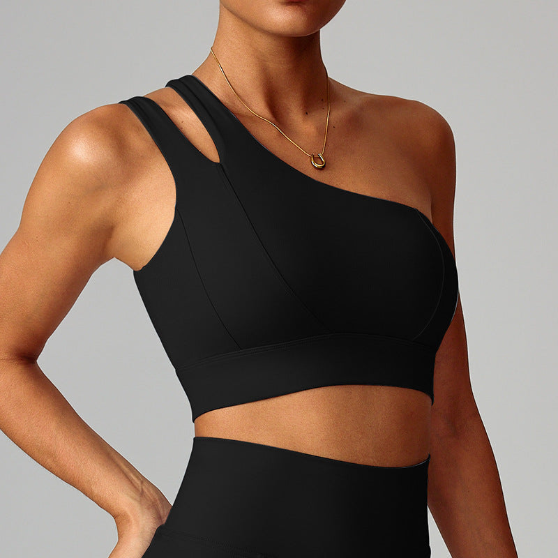 Court Club Luxe One-Shoulder Cut-Out Sports Bra - Cloud White