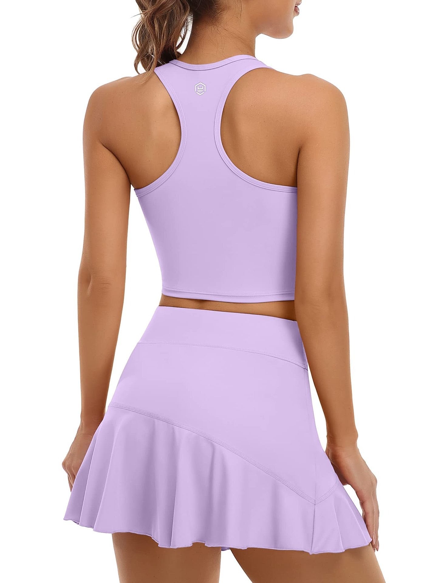 Save $8.9 Women 2 Piece pickleball Dress with Shorts Workout tennis Skirts with Pockets Athletic Dress